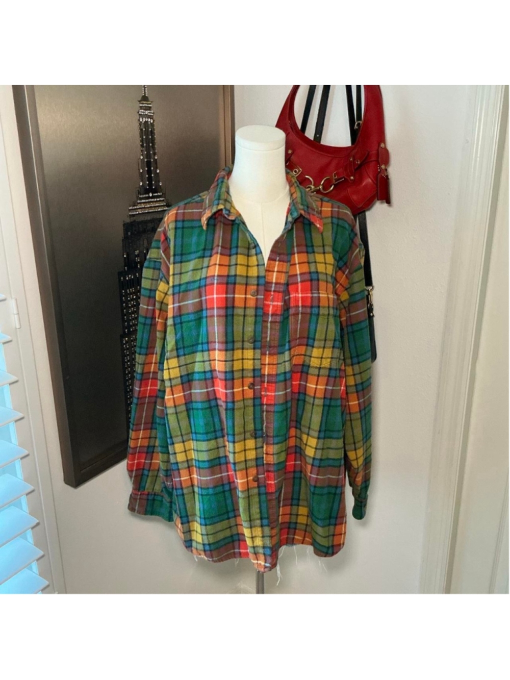 J.Crew Multicolor Plaid Flannel Button Up Shirt Size XL